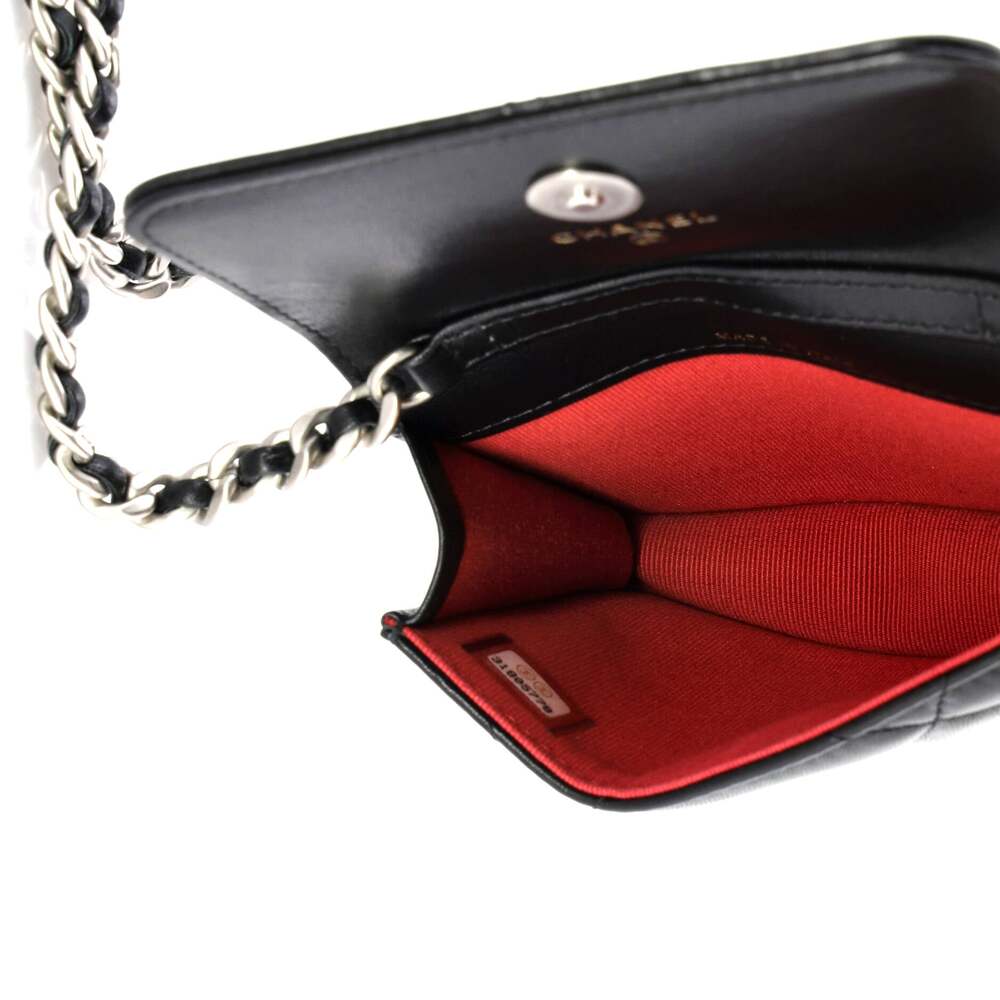 Chanel 19 Card Holder On Chain Quilted #258209C19B - Picture 6 of 7
